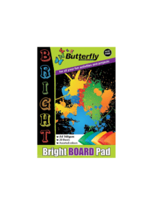 Butterfly Bright Board Pad A4 Size 160gsm - Assorted Colours 20 Sheets