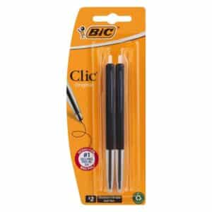 BIC Black Clic Ballpoint Pen 2 Pack