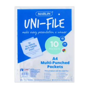 Marlin Uni-File A4 Multi-Punched Filing Sleeves 10 Pockets