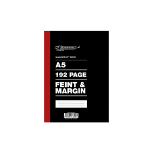 Freedom A5 192page Hard Cover Manuscript Book Feint & Margin