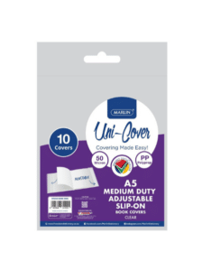 Marlin 10pk Adjustable A5 Plastic Slip On Clear Covers (50 Micron)