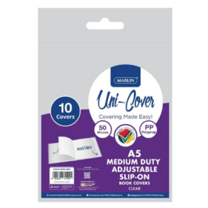 Marlin 10pk Adjustable A5 Plastic Slip On Clear Covers (50 Micron)