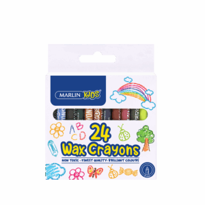 Marlin Kids Wax Crayons  8mm 24’s