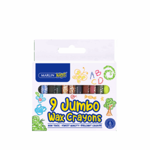 Marlin Kids Jumbo Wax Crayons  14mm 9’s