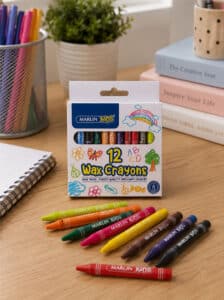Marlin Kids Wax Crayons  8mm 12’s