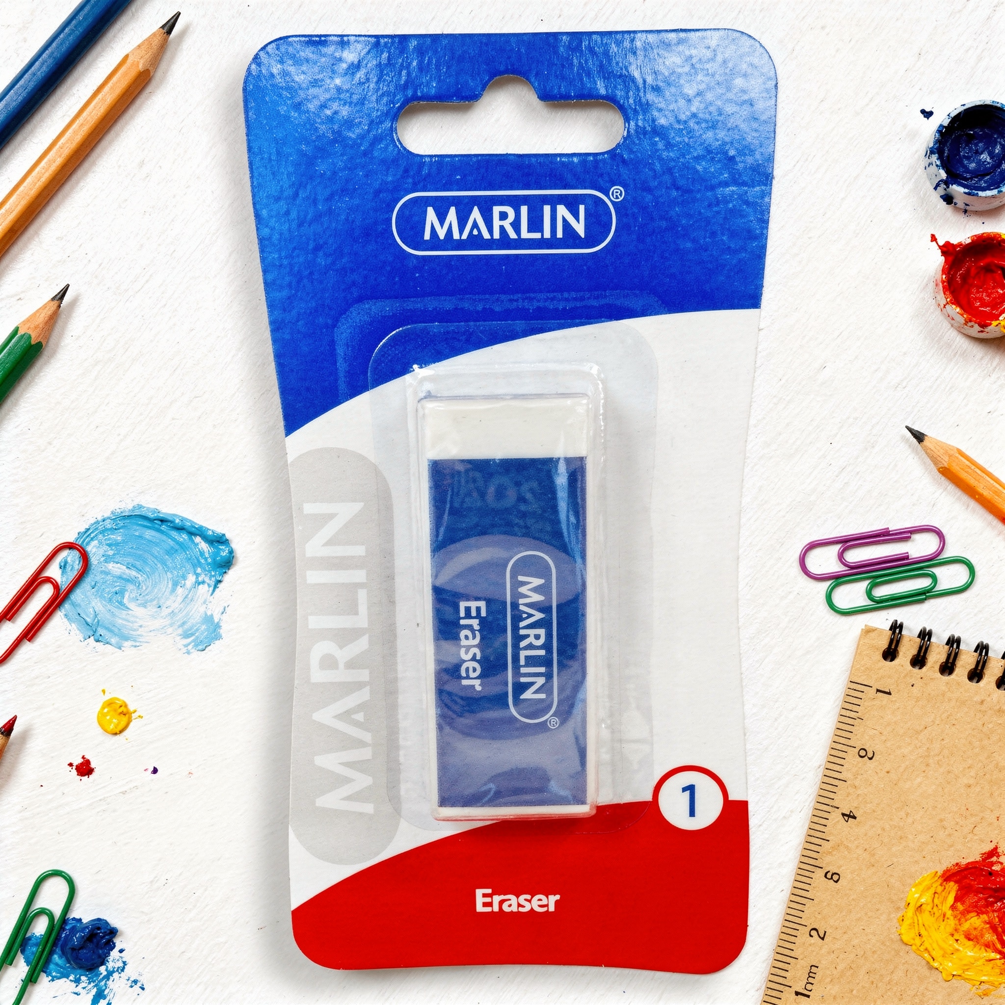 Marlin Eraser–1-Piece Blister Card - A5 Cash and Carry