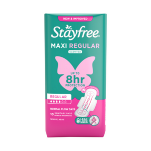 Stayfree Scented Regular Maxi Thick Pads With Wings 10 Pack