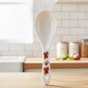 Floral Print Large Melamine Spoon – Lightweight, Reusable Kitchen Utensil