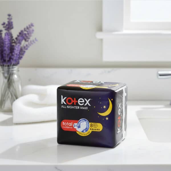 Kotex All Nighter Maxi Pads 8 Pack – Overnight Protection with Maximum ...
