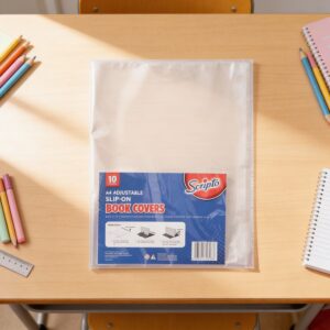 Scripto Adjustable Slip-On Book Covers A4-10 Pack