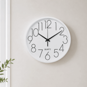 Wall Clock 25 × 25 cm Round – Modern Quartz Wall Clock