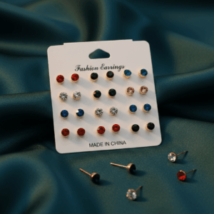 Diamond Earring Card 12 Pair