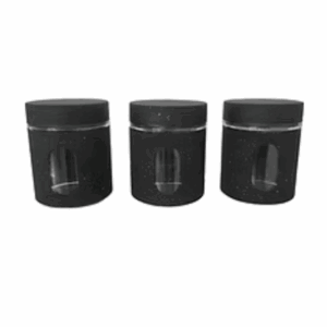 Kitchen Storage Canister Set 3PCS – Black, Modern & Functional Design
