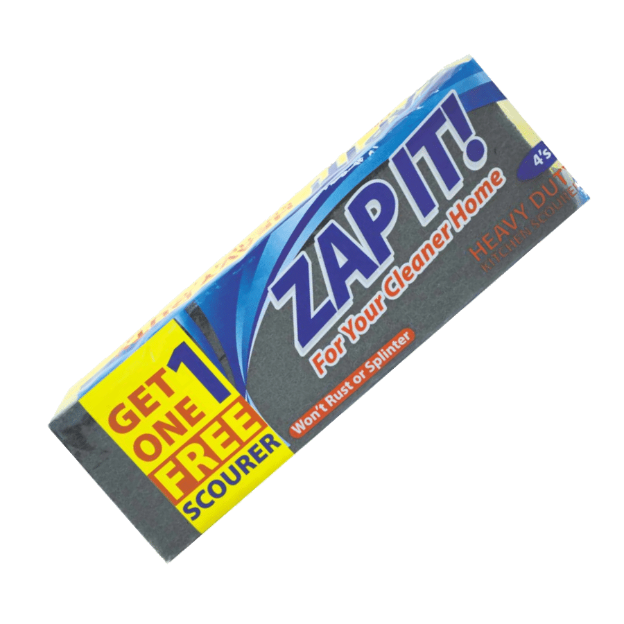 Zap It Scourer 4 Pack – Heavy Duty Kitchen & Household Scrub Pads