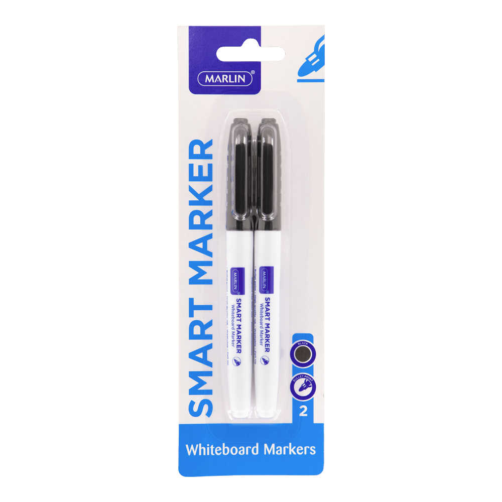 Marlin Smart Slim Whiteboard Markers–2-Pack