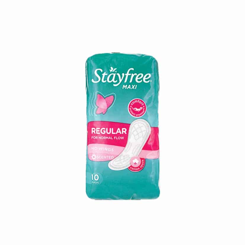 Stayfree Maxi Regular Pads 10s – Scented, No Wings for Comfortable Daily Protection