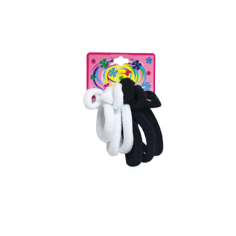 12-Pack Black & White Hairbands for Adults & Kids