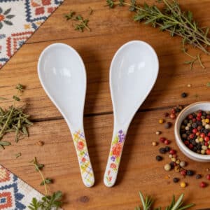 Large Melamine Spoon – Floral Print Durable Serving & Kitchen Spoon