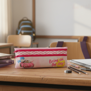 Barbie painterly pencil case with front compartment 2 zip