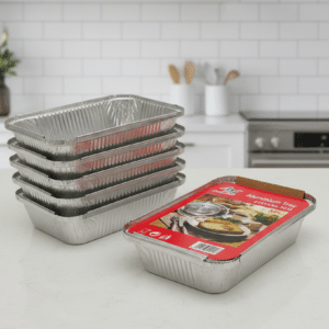 5-Piece Aluminum Takeout Tray Set – Disposable Food Containers for Catering
