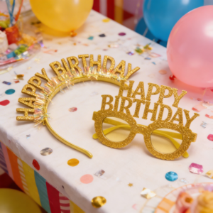 Happy Birthday Party Alice band & Glasses Set