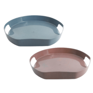Plastic Round Serving Tray With Handles