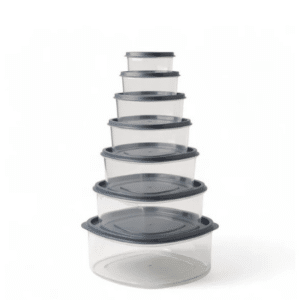 CH 7 Piece Grey Oval Container Set Clear