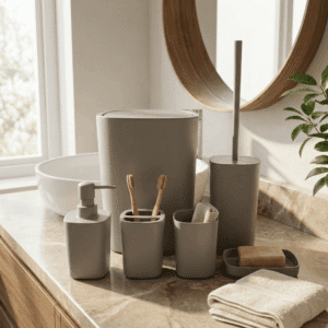 Bathroom set grey 6pc
