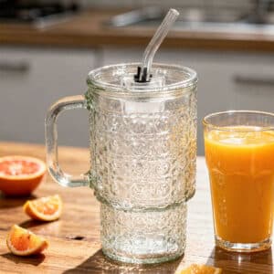 Glass Handcup With Lid 750ml