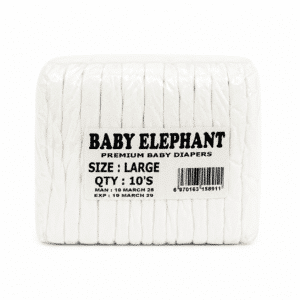 Baby Elephant Diapers Large 10's