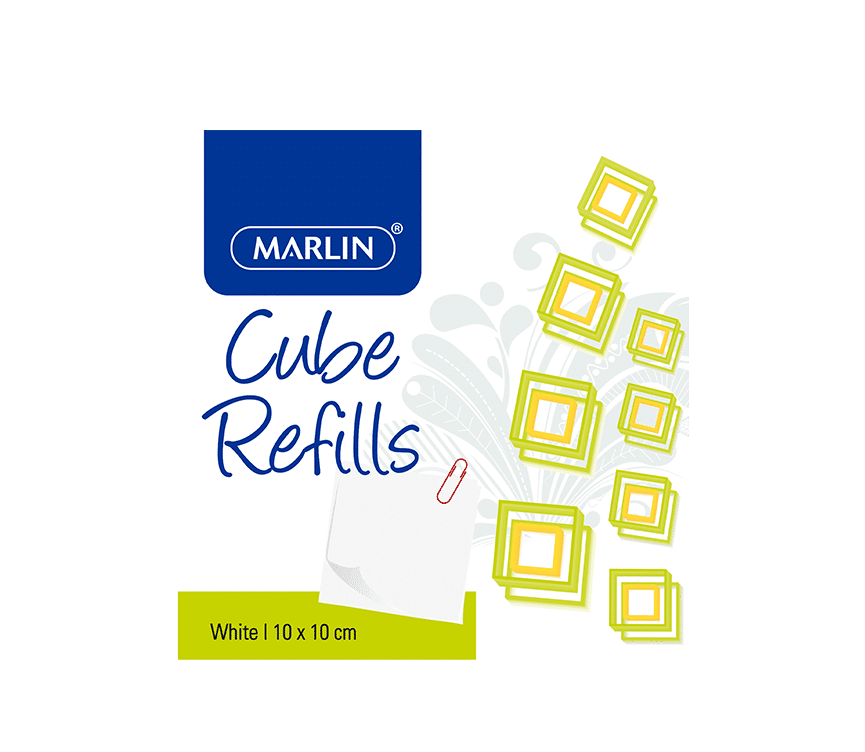Marlin Cube Refills White 10x10cm In Shrink-wrap