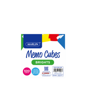 Marlin Memo Cubes Assorted Bright (5 Colours/Cube 100mm x 100mm