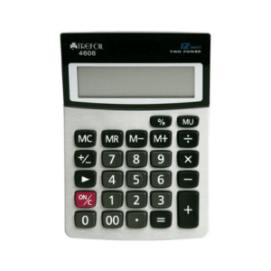 12 Digit Desktop Calculator Large Silver & Black 4606
