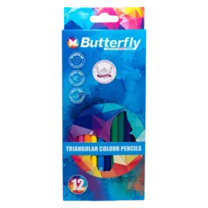 Butterfly Triangle Pencil Colour Crayons Woodfree 12pc