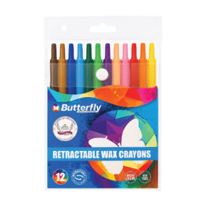 Butterfly ART056 Retractable Wax Crayons 12`s