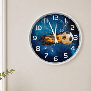 Wall Clock Round 30 cm – Football Design Quartz Wall Clock