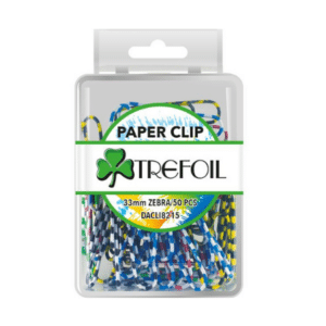Trefoil Box Accessories 50pcs Paper Clips Zebra 33mm