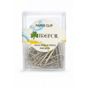 Trefoil Retail Box Accessories 70pcs Paper Clips Silver 33mm