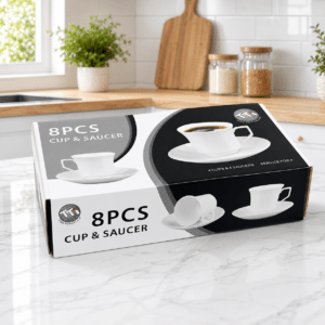 8PCS Porcelain Cup & Saucer Set