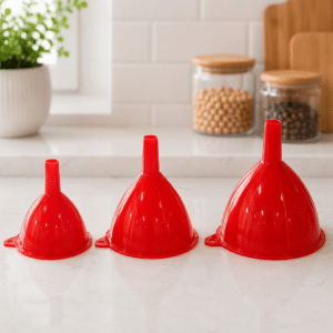 Plastic Funnel Set – 3 Piece (Red)