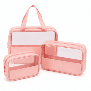  3-Piece Clear Cosmetic & Toiletry Bag Set