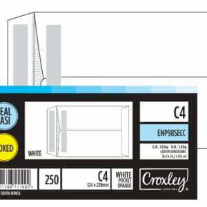 C4 White S/Easi Envelopes Box 250's
