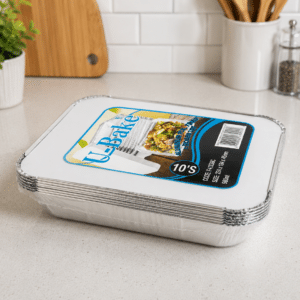 U-Bake Aluminium Foil Tray with Board Lid 10's – 980ml