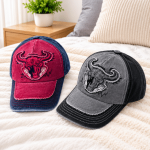 Vintage Bull Embroidered Baseball Cap