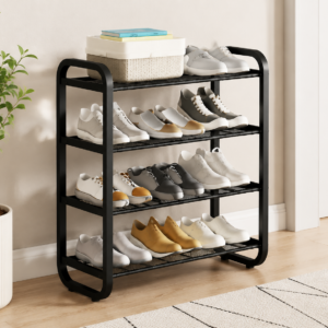 Nordic Style Shoe Rack 4 Tier Black