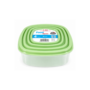 CH Pastel Square Container Green 4pcs
