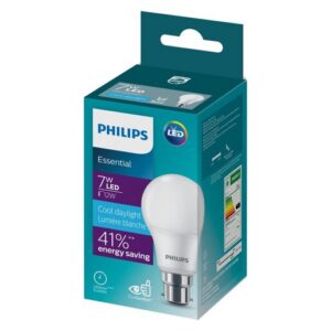 Philips Essential B22 7W LED Cool Lightbulb