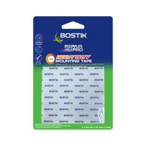 Bostik Heavy Duty Mounting Tape Strips (6 pack, 80mm x 24mm x 3mm)