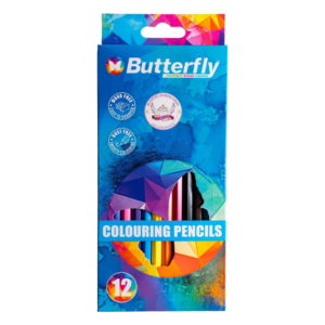 Butterfly Wood-Free Colour Crayons Pencil (Pack of 12)