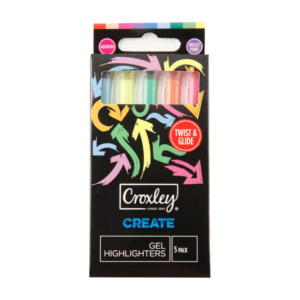 Croxley Create Twist & Glide Gel Highlighters - 5's